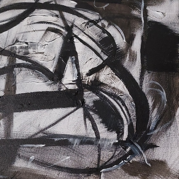 Black and White Abstract 14x14 - Picture 4 of 6